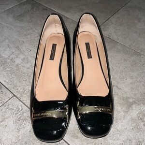Louis Vuitton Black Patent Leather Flats